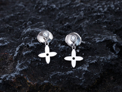 [Am jewelry]VIDYLLE SILVER DIAMOND MINI DROP EARRINGS