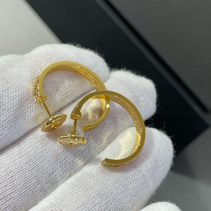 [Am jewelry]LOVE DIAMOND GOLD HOOP EARRINGS