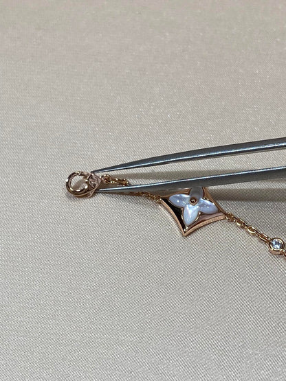 [Am jewelry]STAR 4 MOTIF MOP DIAMOND PINK GOLD BRACELET