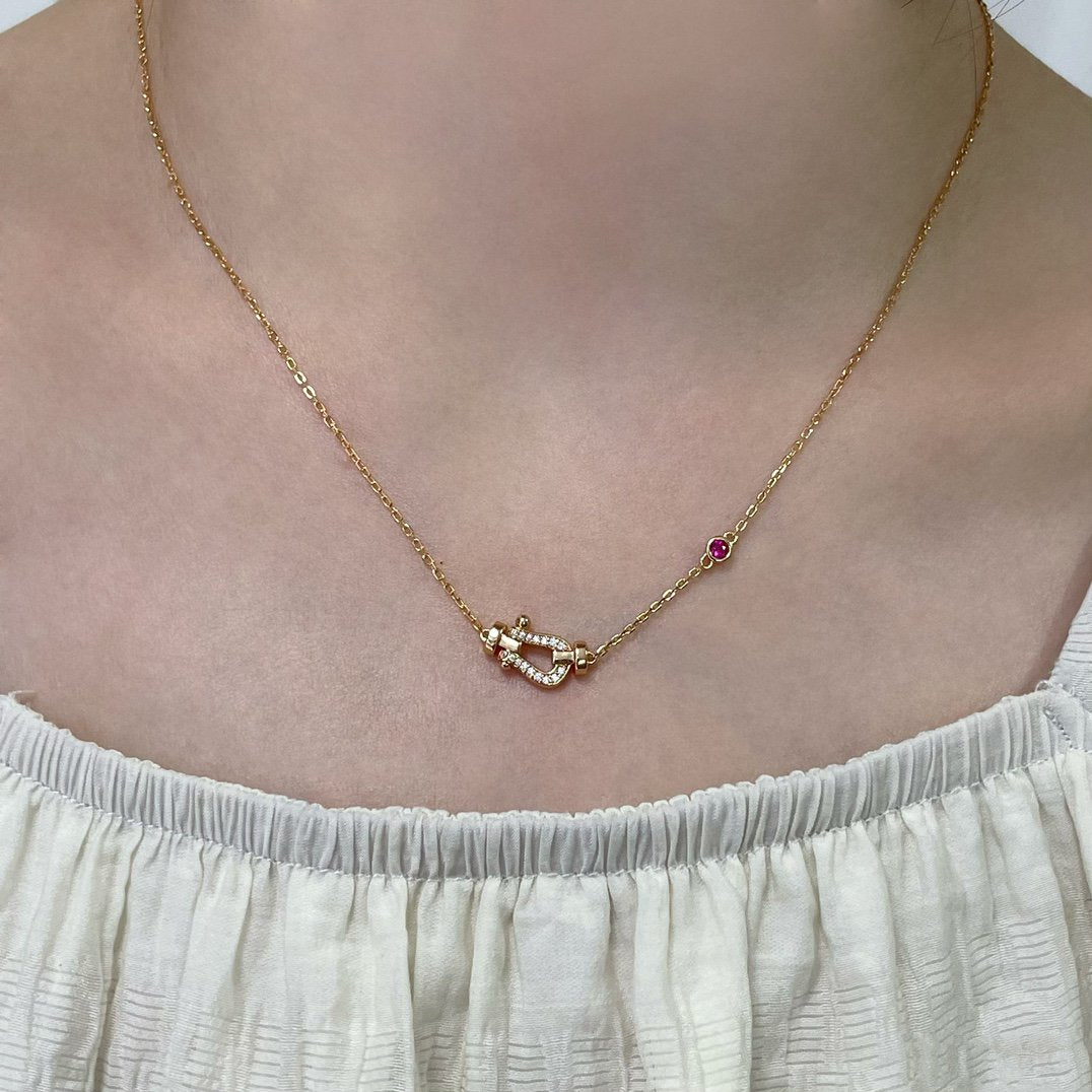 [Am jewelry]FORCE 10 DIAMOND PINK GOLD NECKLACE