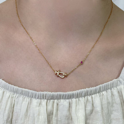 [Am jewelry]FORCE 10 DIAMOND PINK GOLD NECKLACE