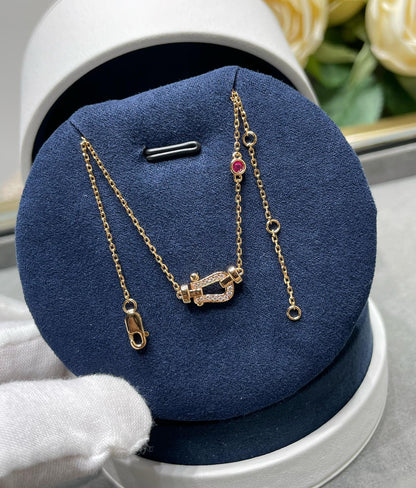 [Am jewelry]FORCE 10 DIAMOND PINK GOLD NECKLACE