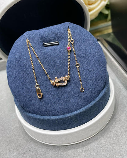 [Am jewelry]FORCE 10 DIAMOND PINK GOLD NECKLACE