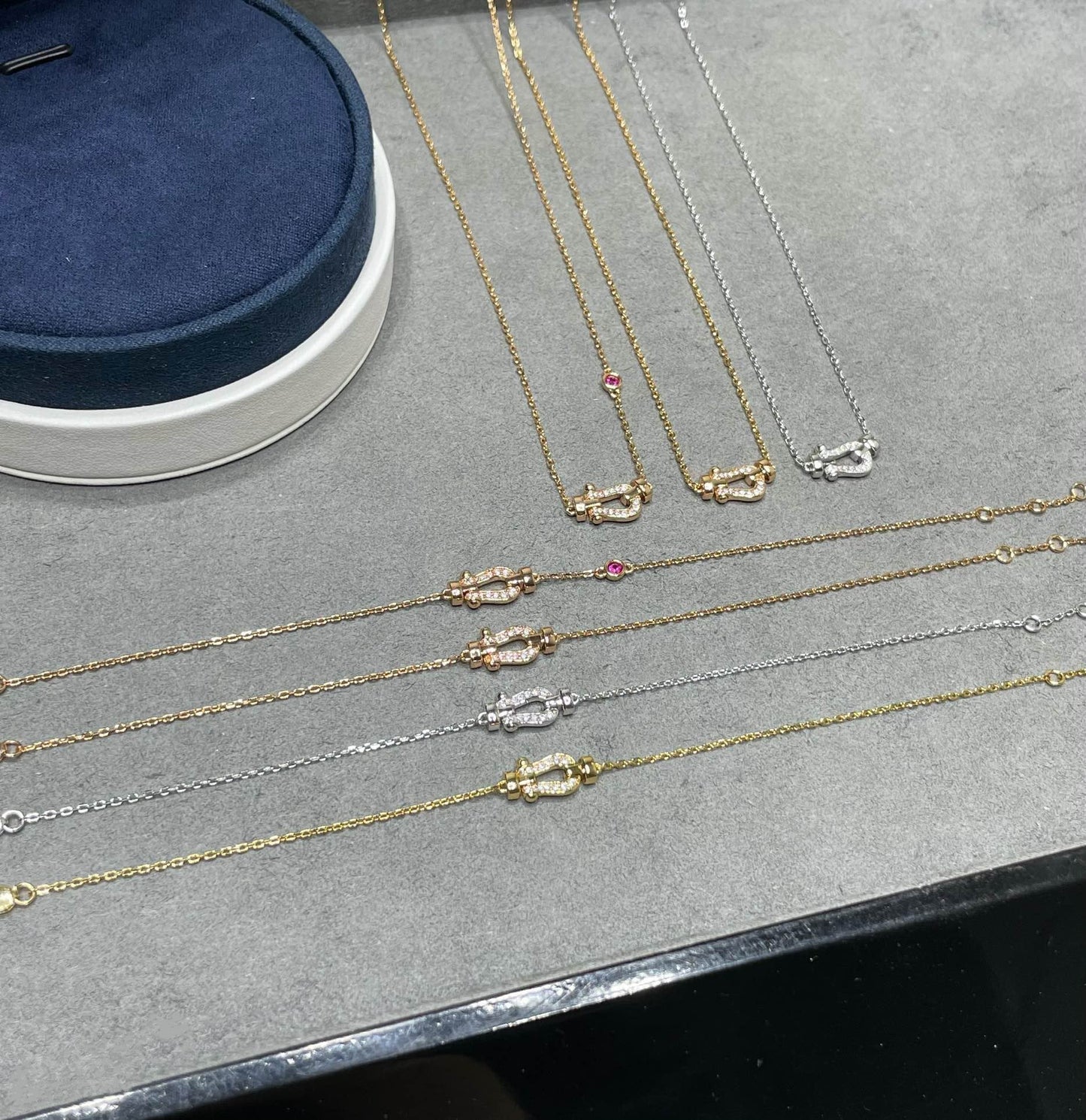 [Am jewelry]FORCE 10 DIAMOND PINK GOLD NECKLACE