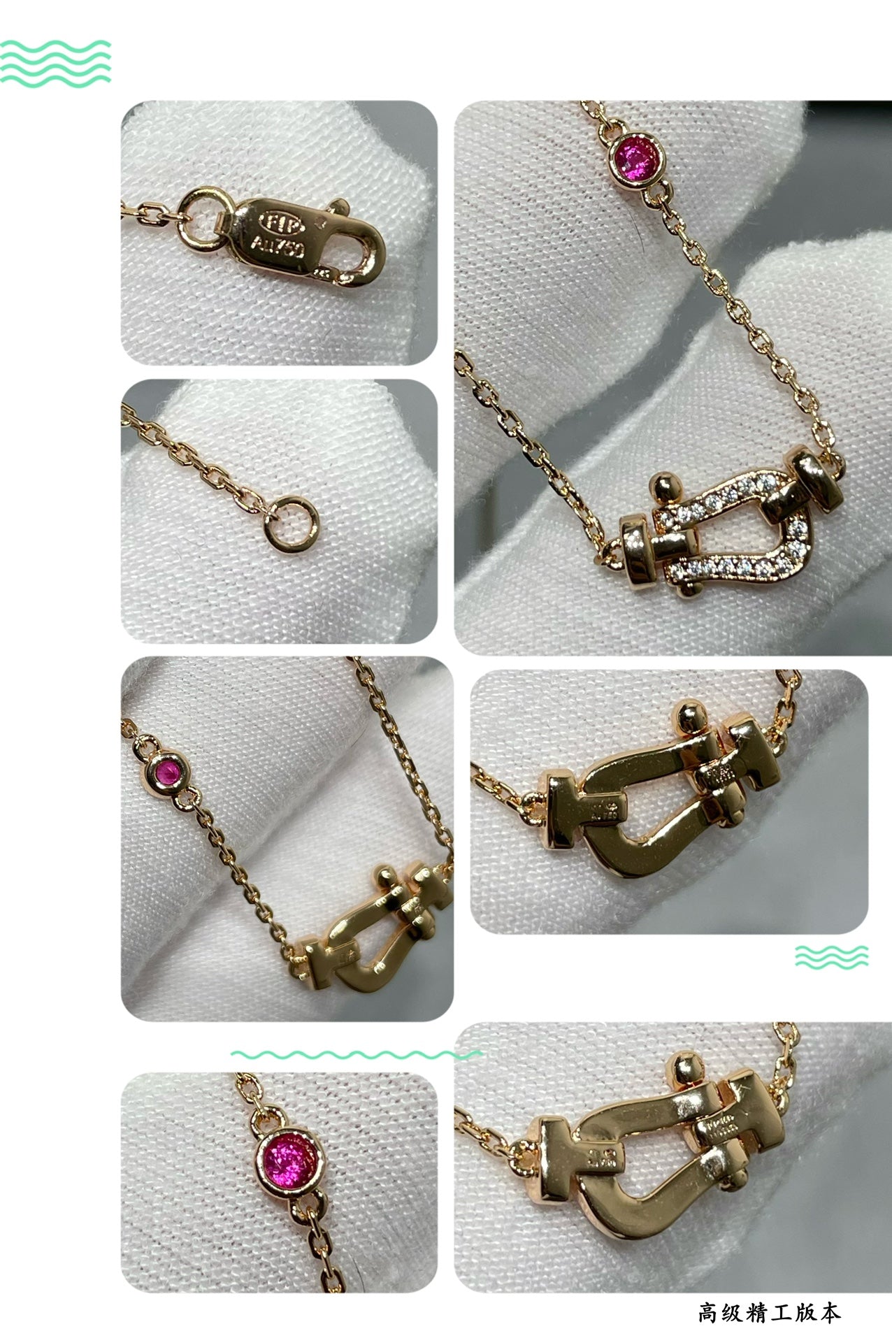 [Am jewelry]FORCE 10 DIAMOND PINK GOLD NECKLACE