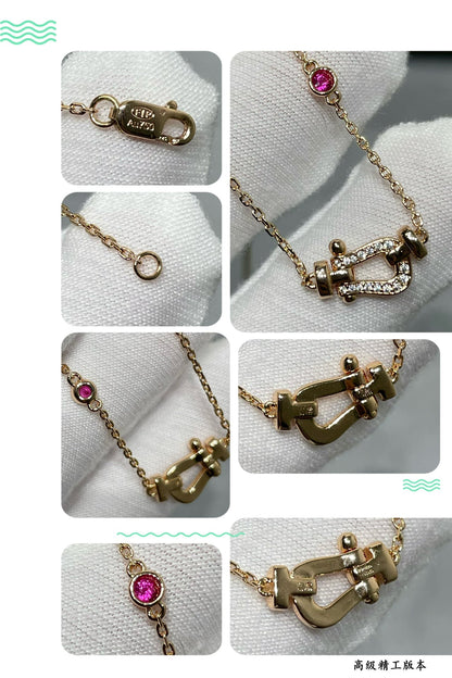 [Am jewelry]FORCE 10 DIAMOND PINK GOLD NECKLACE
