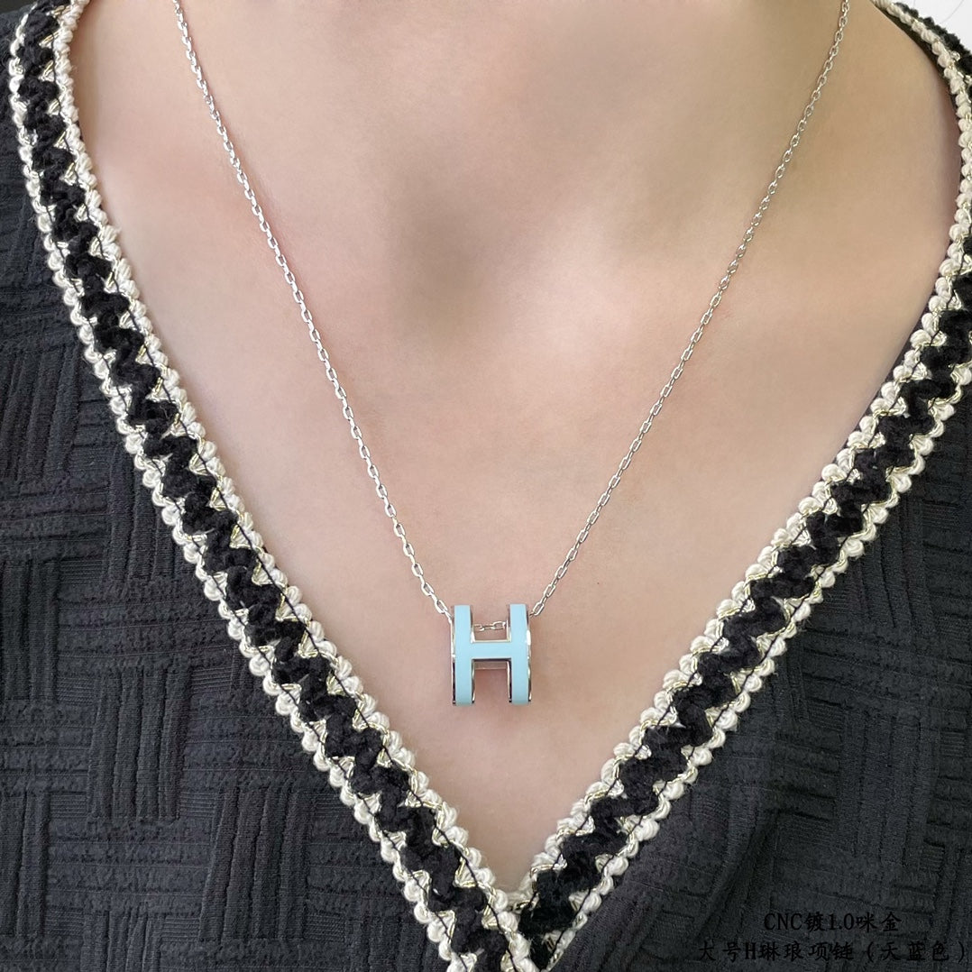 [Am jewelry]POP H SKY BLUE NECKLACE