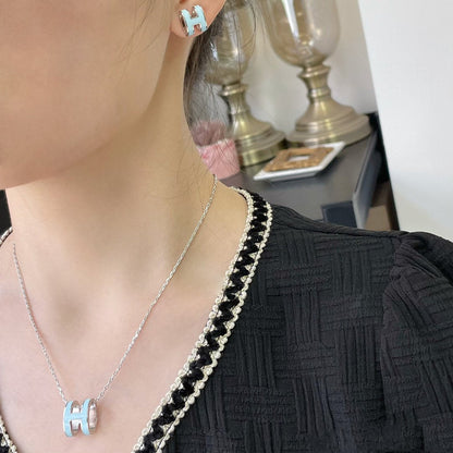 [Am jewelry]POP H SKY BLUE NECKLACE