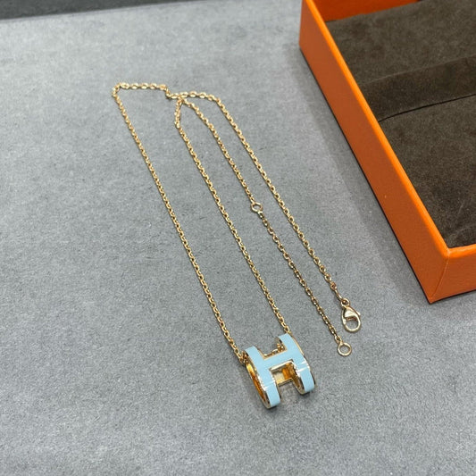 [Am jewelry]POP H SKY BLUE NECKLACE
