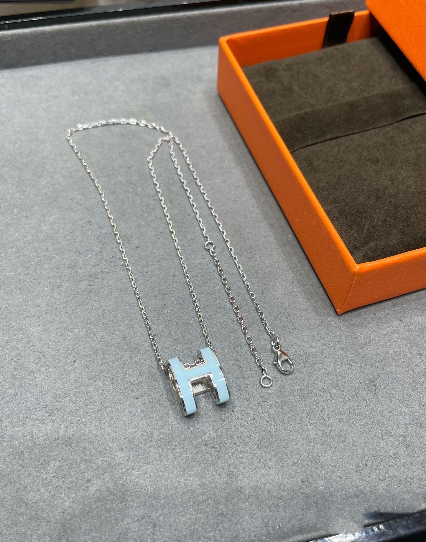 [Am jewelry]POP H SKY BLUE NECKLACE