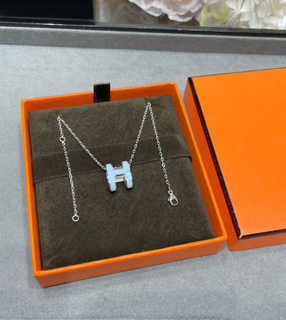 [Am jewelry]POP H SKY BLUE NECKLACE