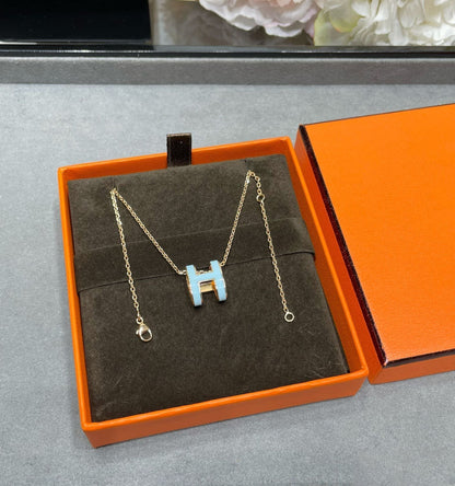 [Am jewelry]POP H SKY BLUE NECKLACE