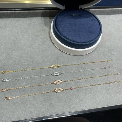 [Am jewelry]FORCE 10 DIAMOND CHAIN LINK PINK GOLD BRACELET