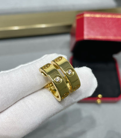 [Am jewelry]LOVE 5.5MM 1 DIAMOND EARRINGS