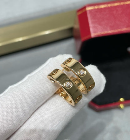 [Am jewelry]LOVE 5.5MM 1 DIAMOND EARRINGS