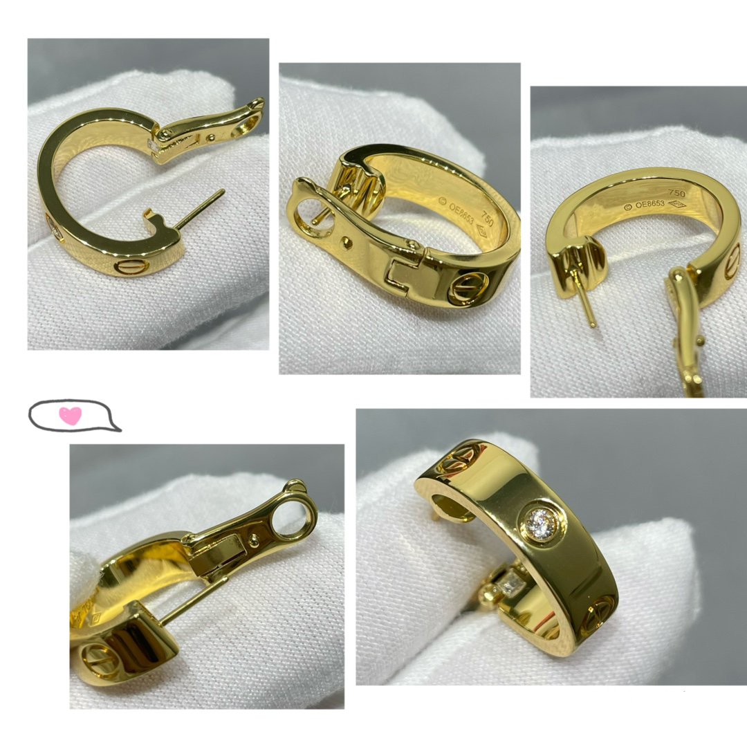 [Am jewelry]LOVE 5.5MM 1 DIAMOND EARRINGS