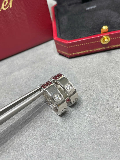 [Am jewelry]LOVE 5.5MM 1 DIAMOND EARRINGS