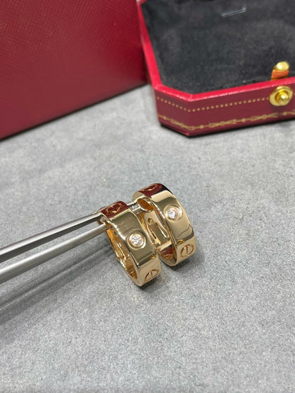 [Am jewelry]LOVE 5.5MM 1 DIAMOND EARRINGS