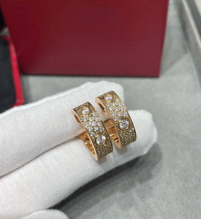 [Am jewelry]LOVE 5.5MM DIAMOND PAVED EARRINGS