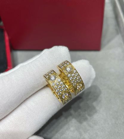 [Am jewelry]LOVE 5.5MM DIAMOND PAVED EARRINGS