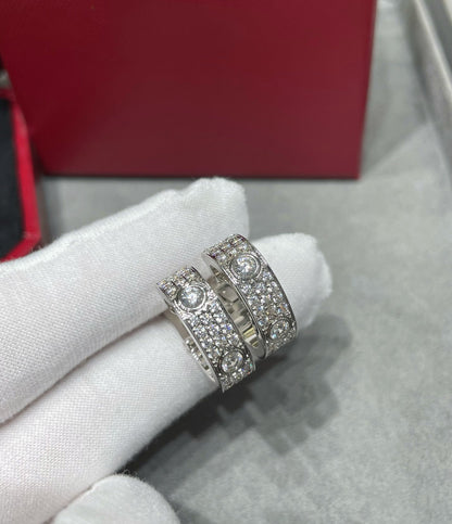 [Am jewelry]LOVE 5.5MM DIAMOND PAVED EARRINGS