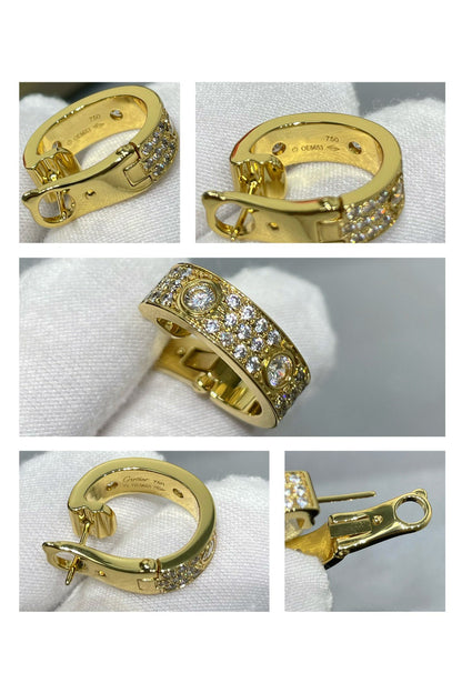 [Am jewelry]LOVE 5.5MM DIAMOND PAVED EARRINGS