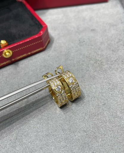 [Am jewelry]LOVE 5.5MM DIAMOND PAVED EARRINGS