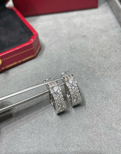 [Am jewelry]LOVE 5.5MM DIAMOND PAVED EARRINGS