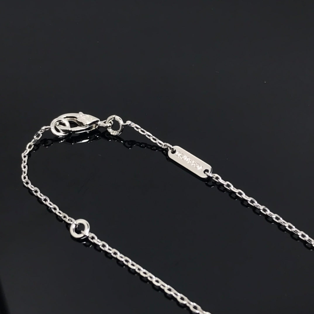 [Am jewelry]CLOVER PIETERSITE SILVER LONG NECKLACE