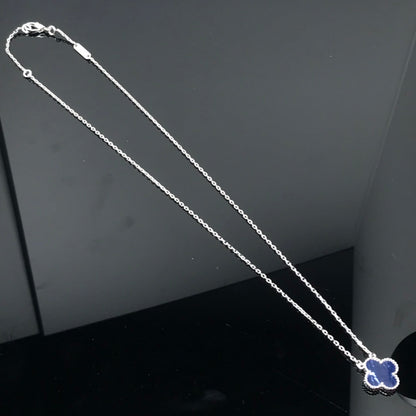 [Am jewelry]CLOVER PIETERSITE SILVER LONG NECKLACE