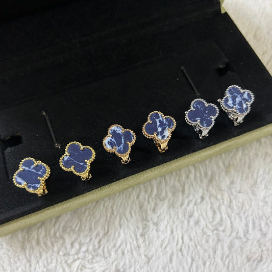 [Am jewelry]CLOVER PIETERSITE MEDIUM STUD EARRINGS