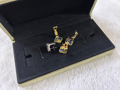 [Am jewelry]CLOVER PIETERSITE MEDIUM STUD EARRINGS