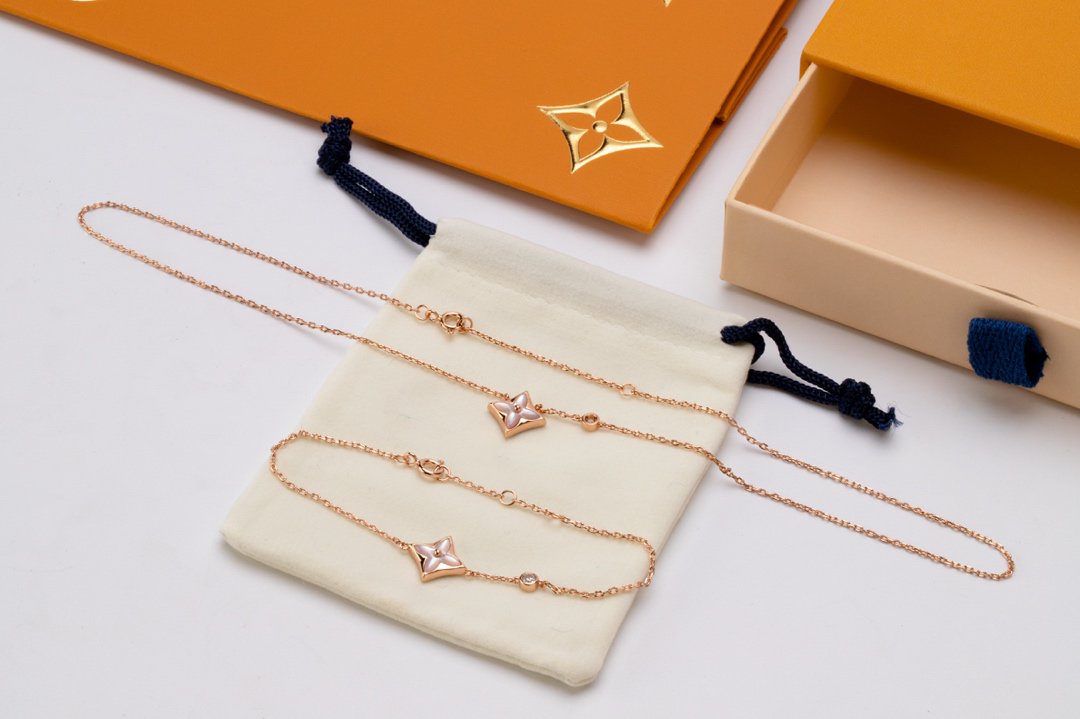 [Am jewelry]STAR PINK MOP 1 DIAMOND PINK GOLD NECKLACE