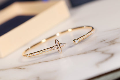 [Am jewelry]IDYLLE GOLD OPEN BRACELET DIAMOND PAVED
