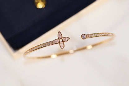 [Am jewelry]IDYLLE GOLD OPEN BRACELET DIAMOND PAVED