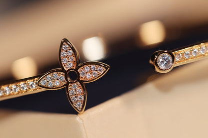 [Am jewelry]IDYLLE GOLD OPEN BRACELET DIAMOND PAVED
