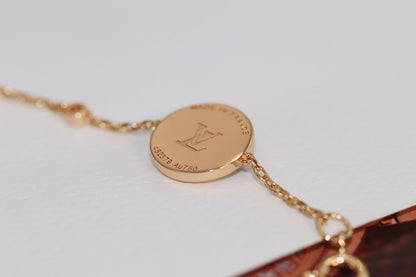 [Am jewelry]STAR AND SUN 4 MOTIF PINK GOLD MALACHITE BRACELET