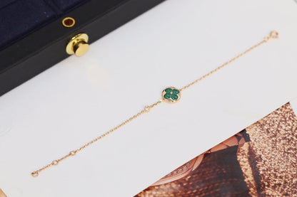 [Am jewelry]STAR AND SUN 4 MOTIF PINK GOLD MALACHITE BRACELET