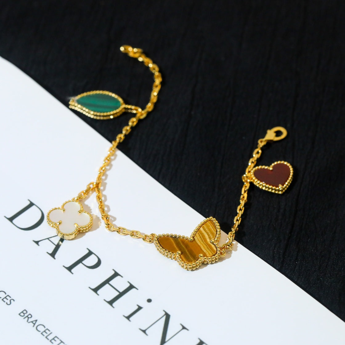 [Am jewelry]LUCKY SPRING 5 MOTIF GOLD BRACELET
