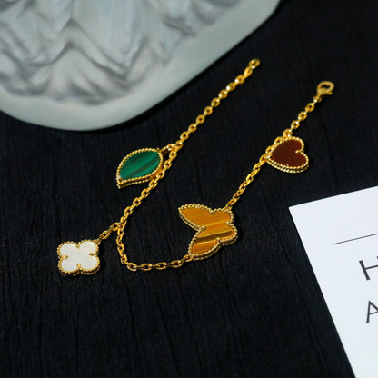 [Am jewelry]LUCKY SPRING 5 MOTIF GOLD BRACELET