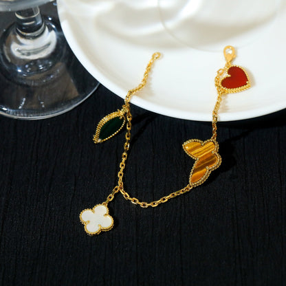 [Am jewelry]LUCKY SPRING 5 MOTIF GOLD BRACELET