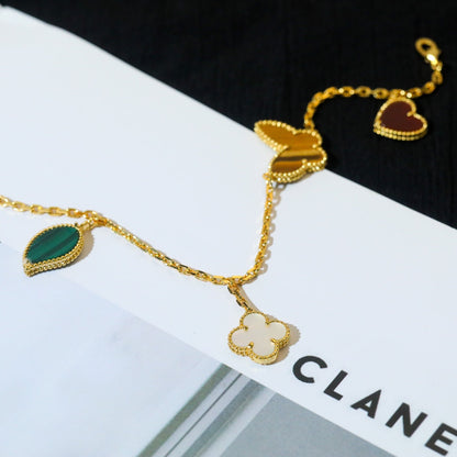 [Am jewelry]LUCKY SPRING 5 MOTIF GOLD BRACELET