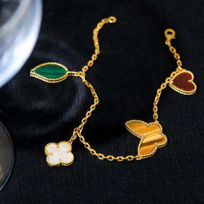 [Am jewelry]LUCKY SPRING 5 MOTIF GOLD BRACELET
