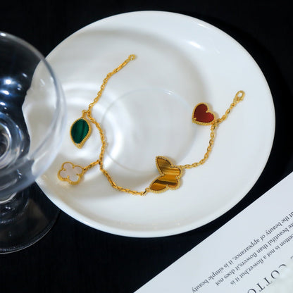 [Am jewelry]LUCKY SPRING 5 MOTIF GOLD BRACELET