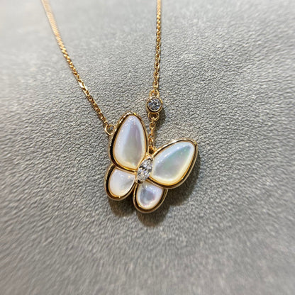 [Am jewelry]BUTTERFLY MOP DIAMOND NECKLACE