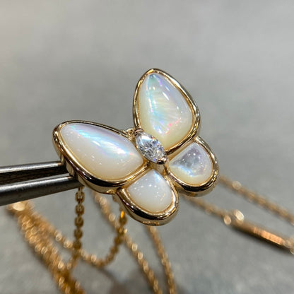 [Am jewelry]BUTTERFLY MOP DIAMOND NECKLACE