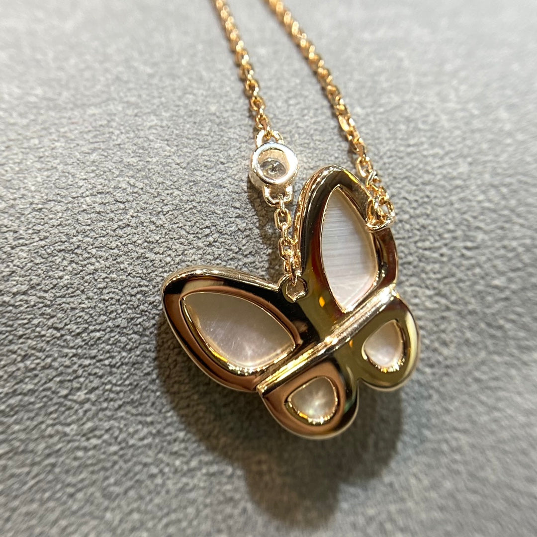 [Am jewelry]BUTTERFLY MOP DIAMOND NECKLACE