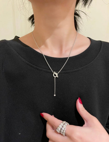 [Am jewelry]FINESSE SILVER DIAMOND NECKLACE