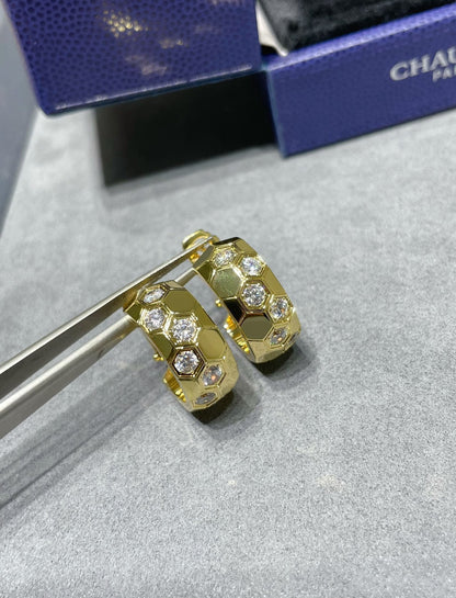 [Am jewelry]BEE LOVE DIAMOND HOOP EARRINGS