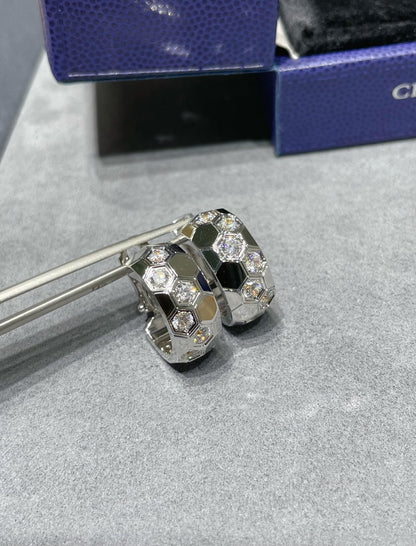 [Am jewelry]BEE LOVE DIAMOND HOOP EARRINGS